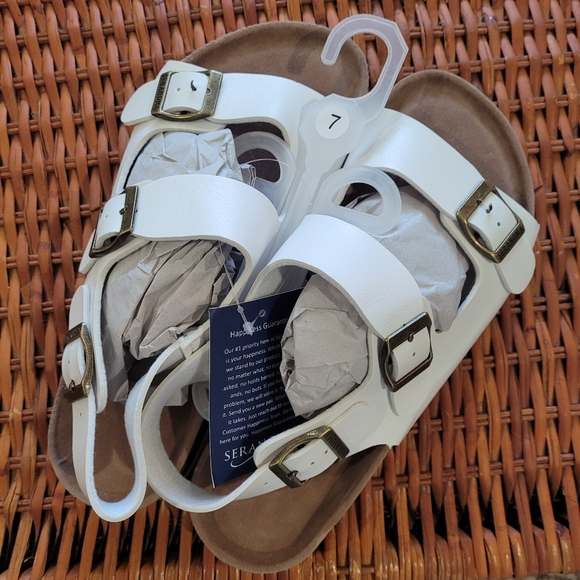 White Double-Buckle Slingback Sandal - Picture 2 of 5